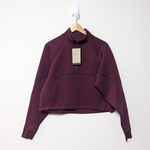 Nike Dri-Fit Prima 1/2 Zip Training Top Pullover Size S/4-6 FB5230-610 Bordeaux - Picture 1 of 6